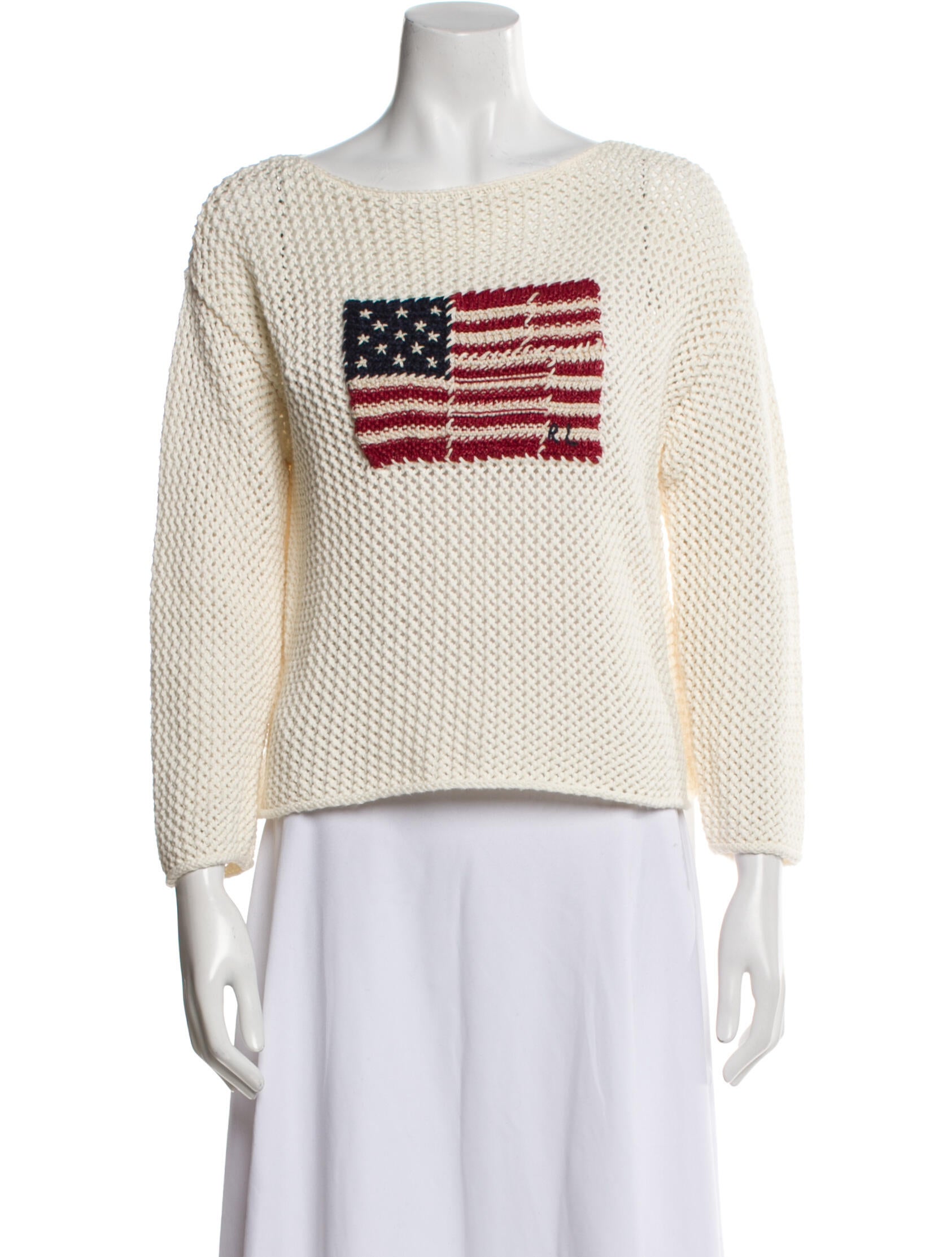 Polo Ralph Lauren Graphic Print Bateau Neckline Sweater