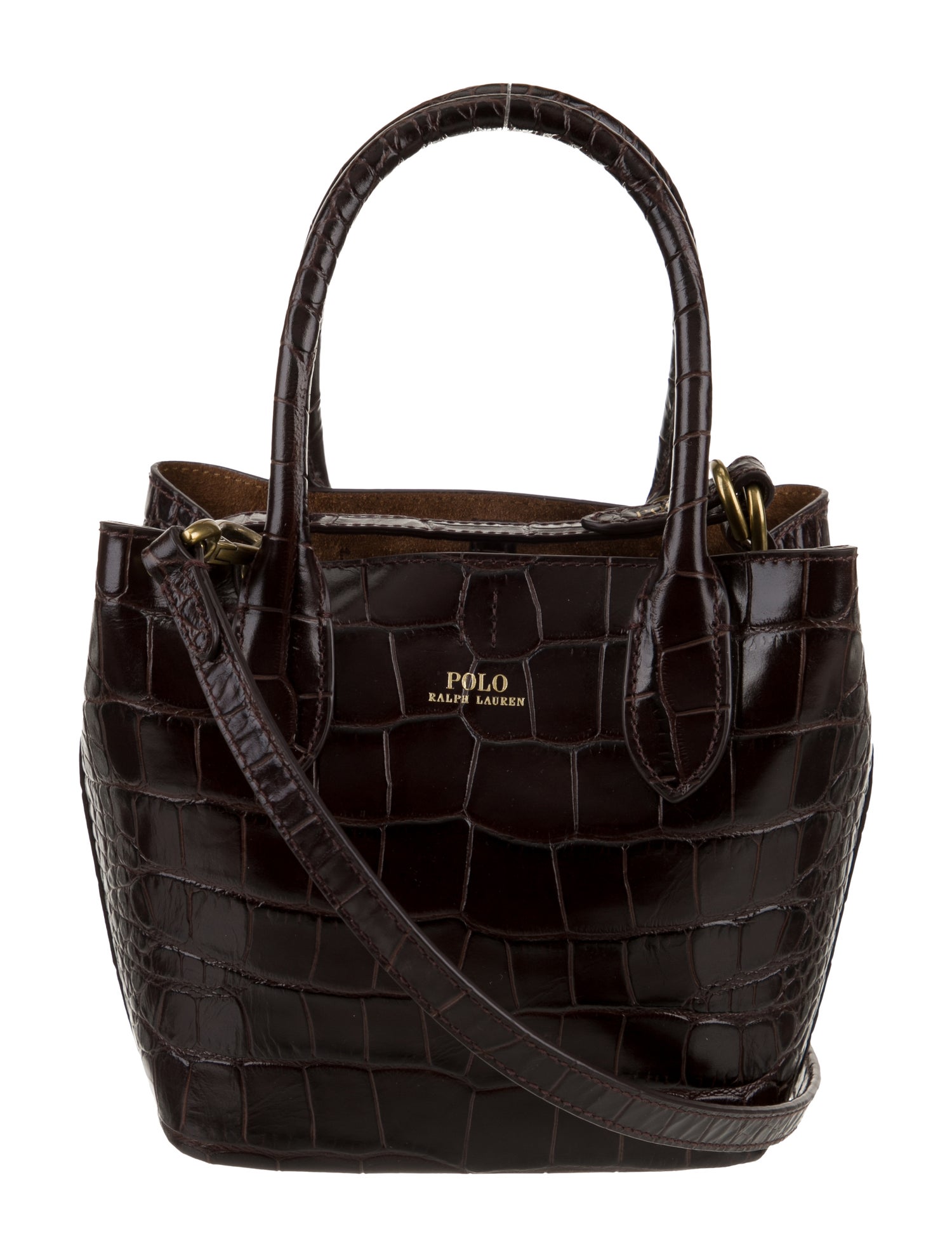 Polo Ralph Lauren Embossed Leather Bucket Bag