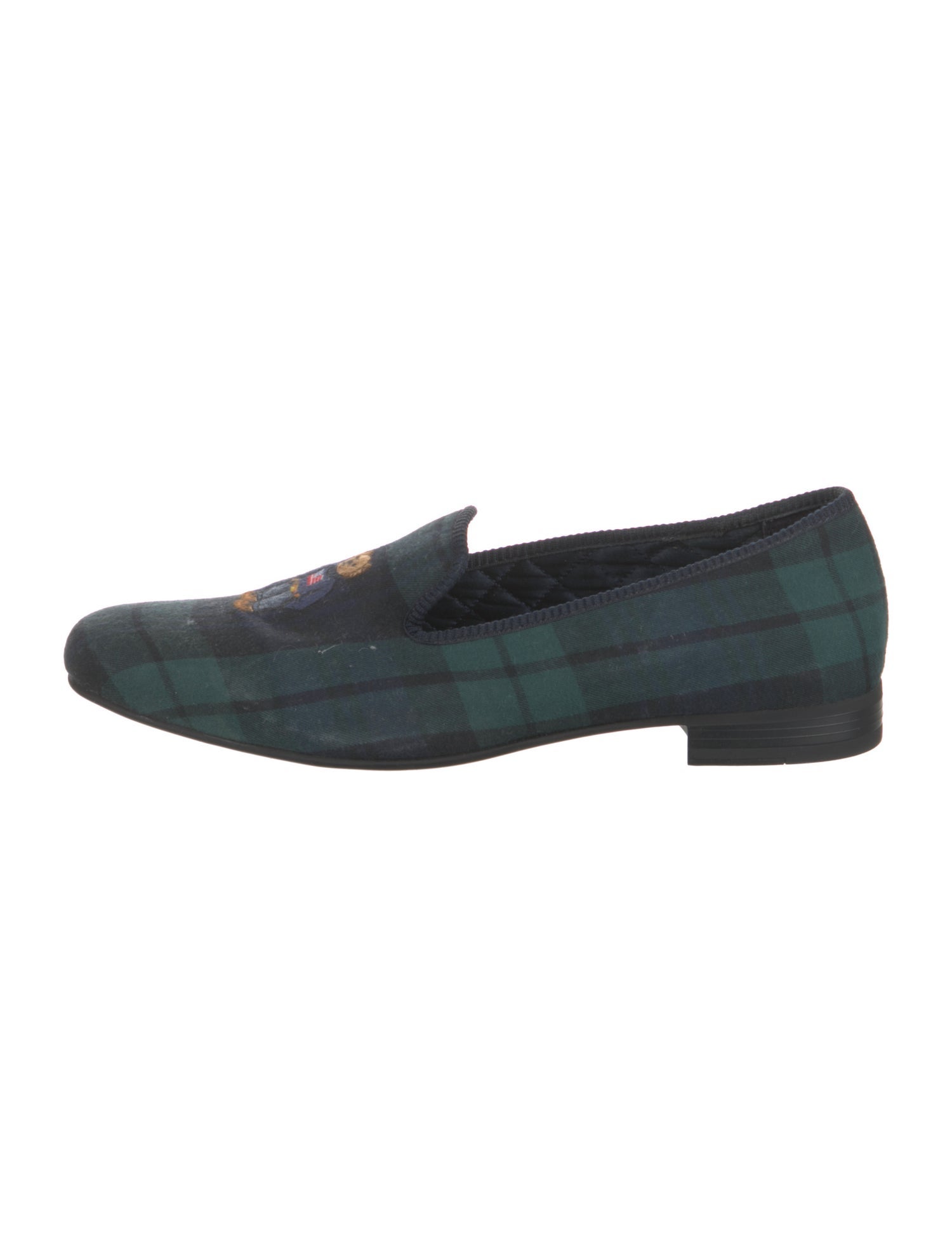 Polo Ralph Lauren Plaid Print Embroidered Accent Loafers