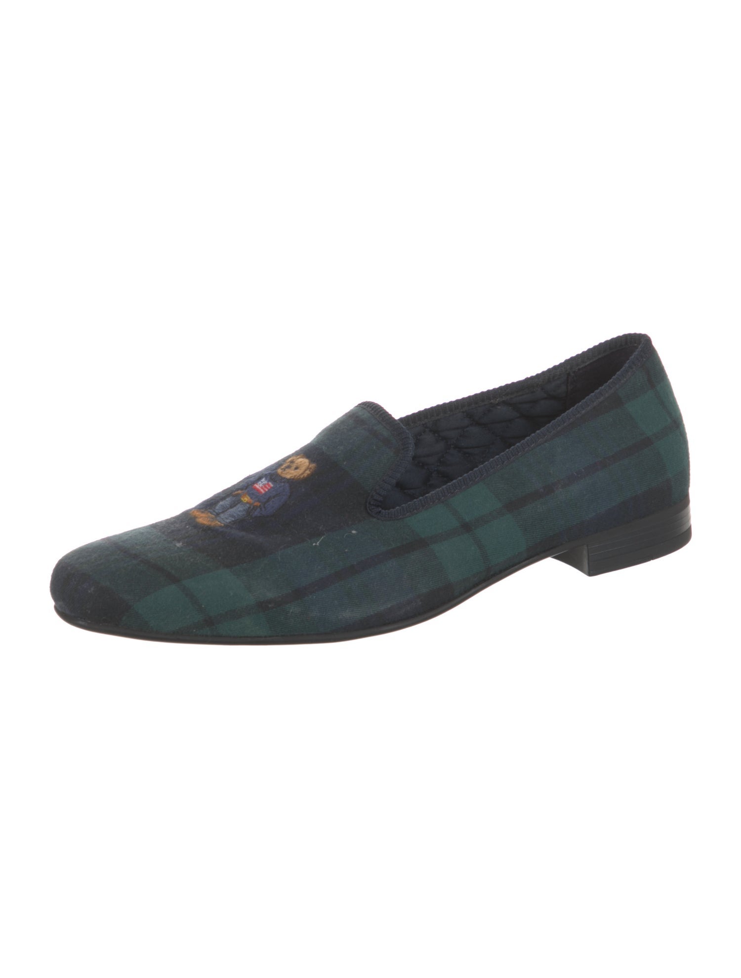 Polo Ralph Lauren Plaid Print Embroidered Accent Loafers