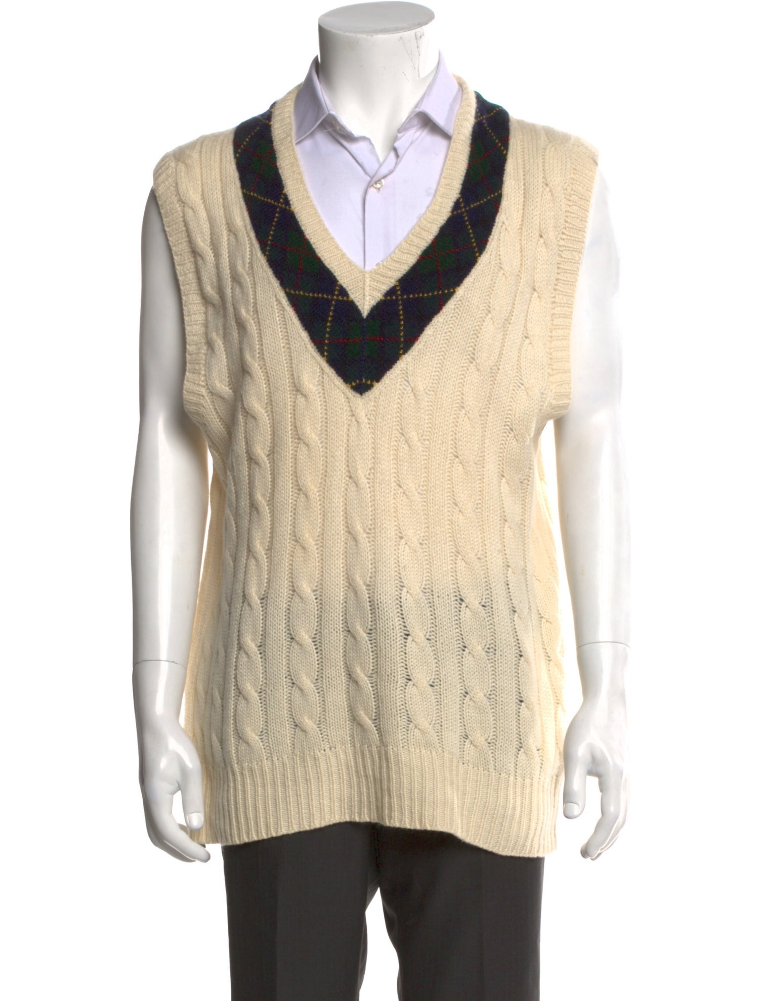 Polo Ralph Lauren Cashmere Colorblock Pattern Sweater Vest