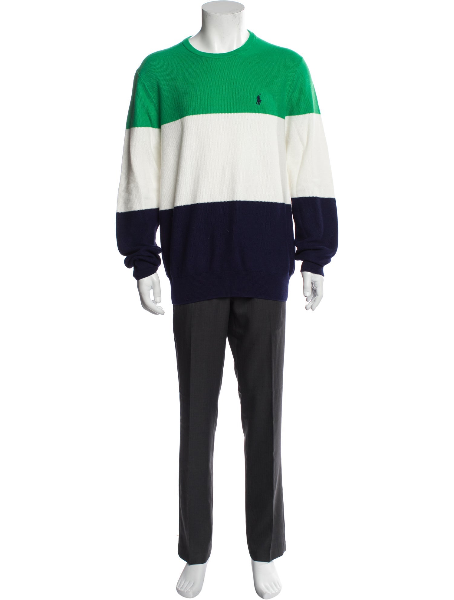 Polo Ralph Lauren Colorblock Pattern Crew Neck Pullover