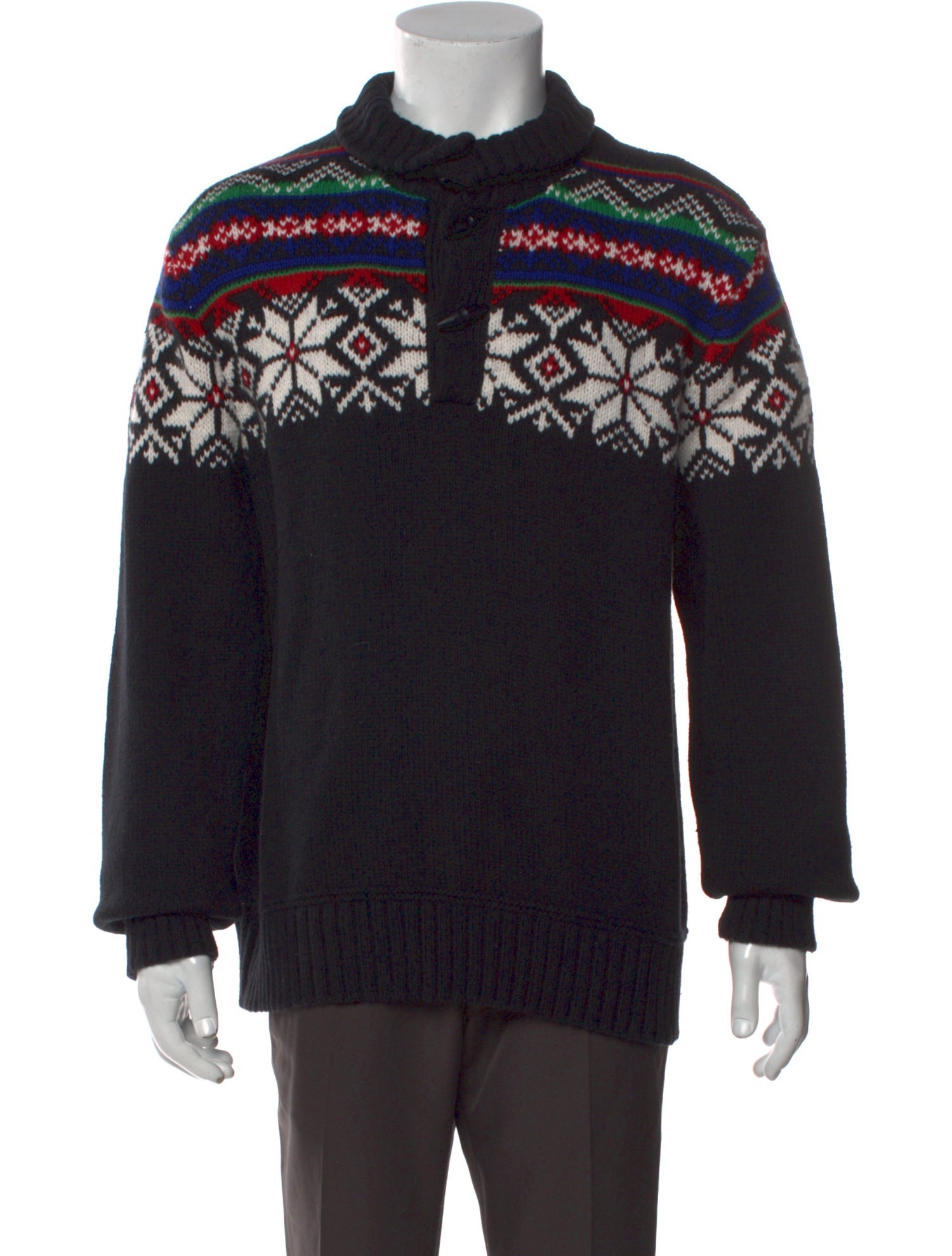 Polo Ralph Lauren Graphic Print Mock Neck Polo Sweater