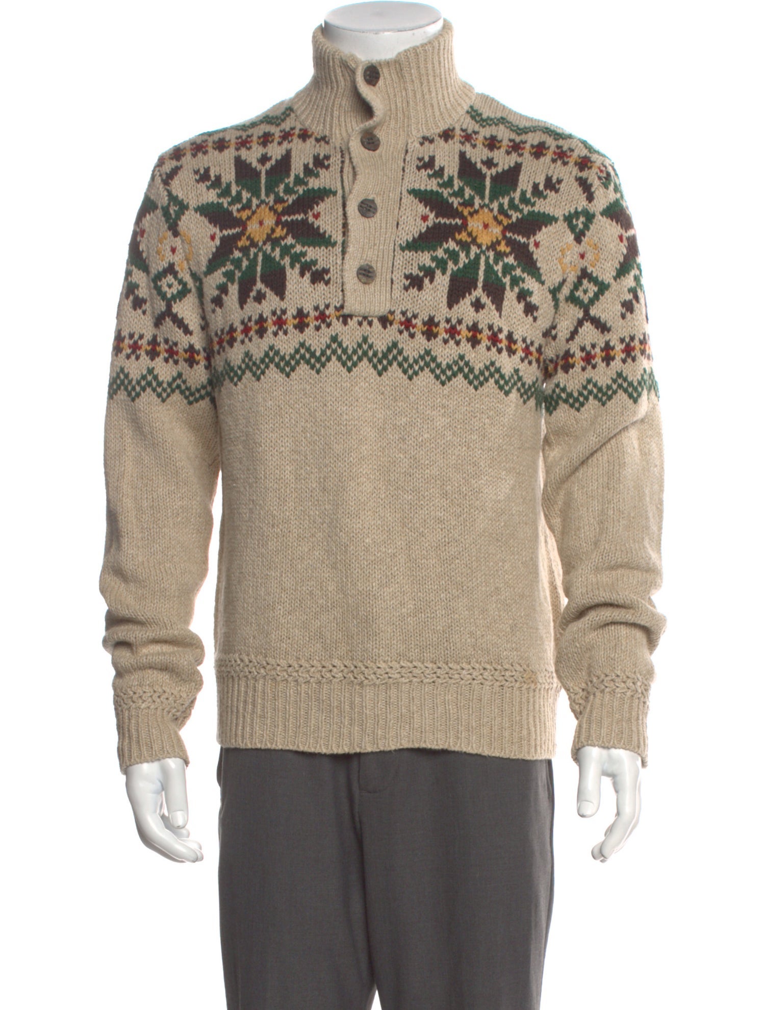 Polo Ralph Lauren Printed Turtleneck Cardigan