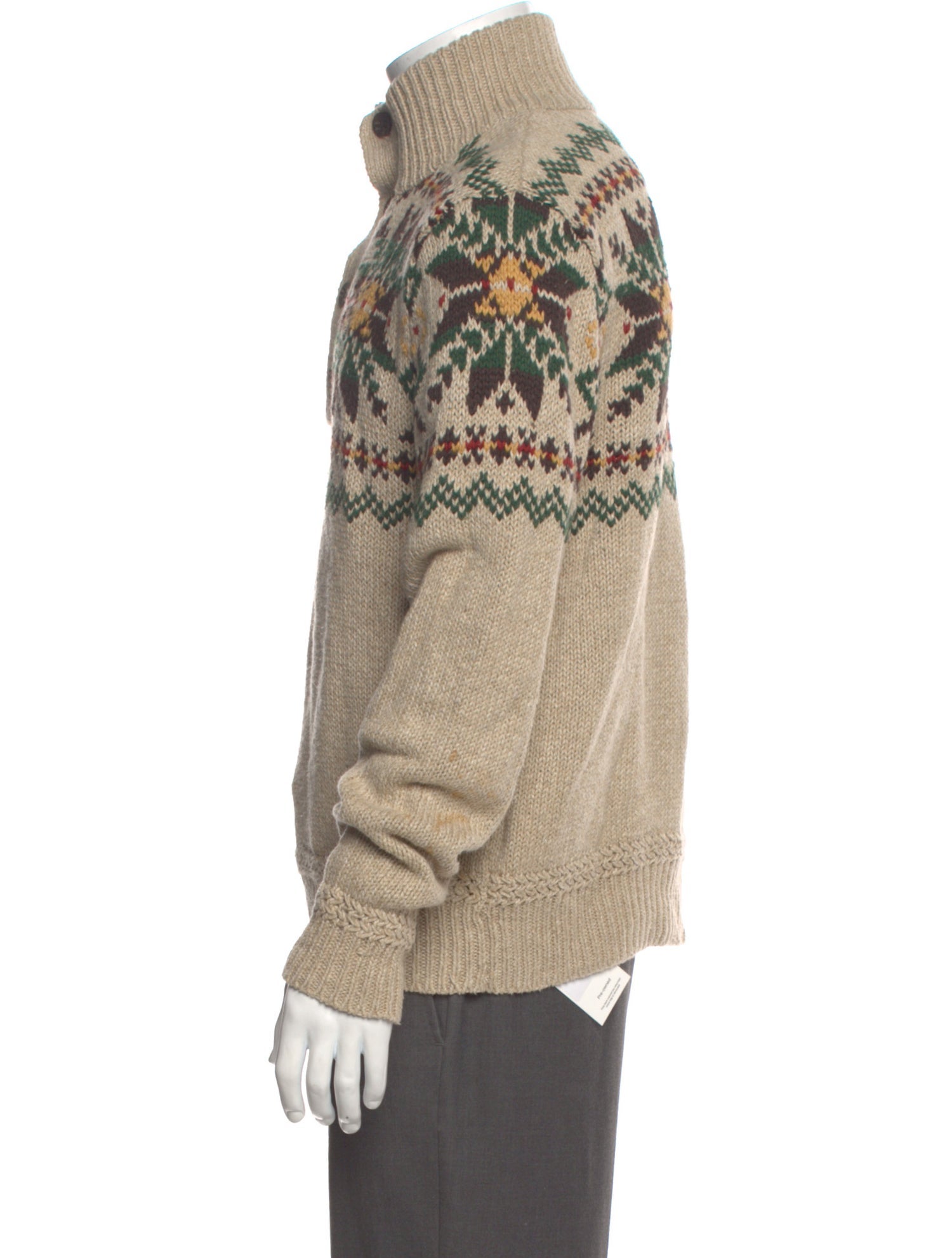 Polo Ralph Lauren Printed Turtleneck Cardigan