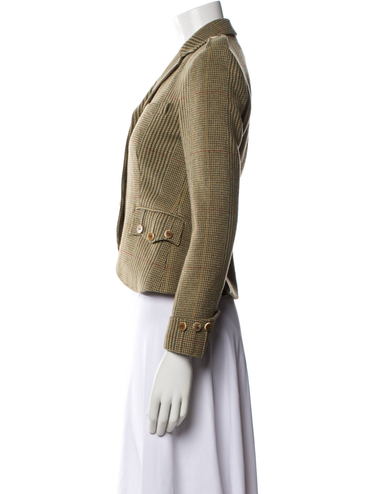 Ralph Lauren Wool Plaid Print Blazer