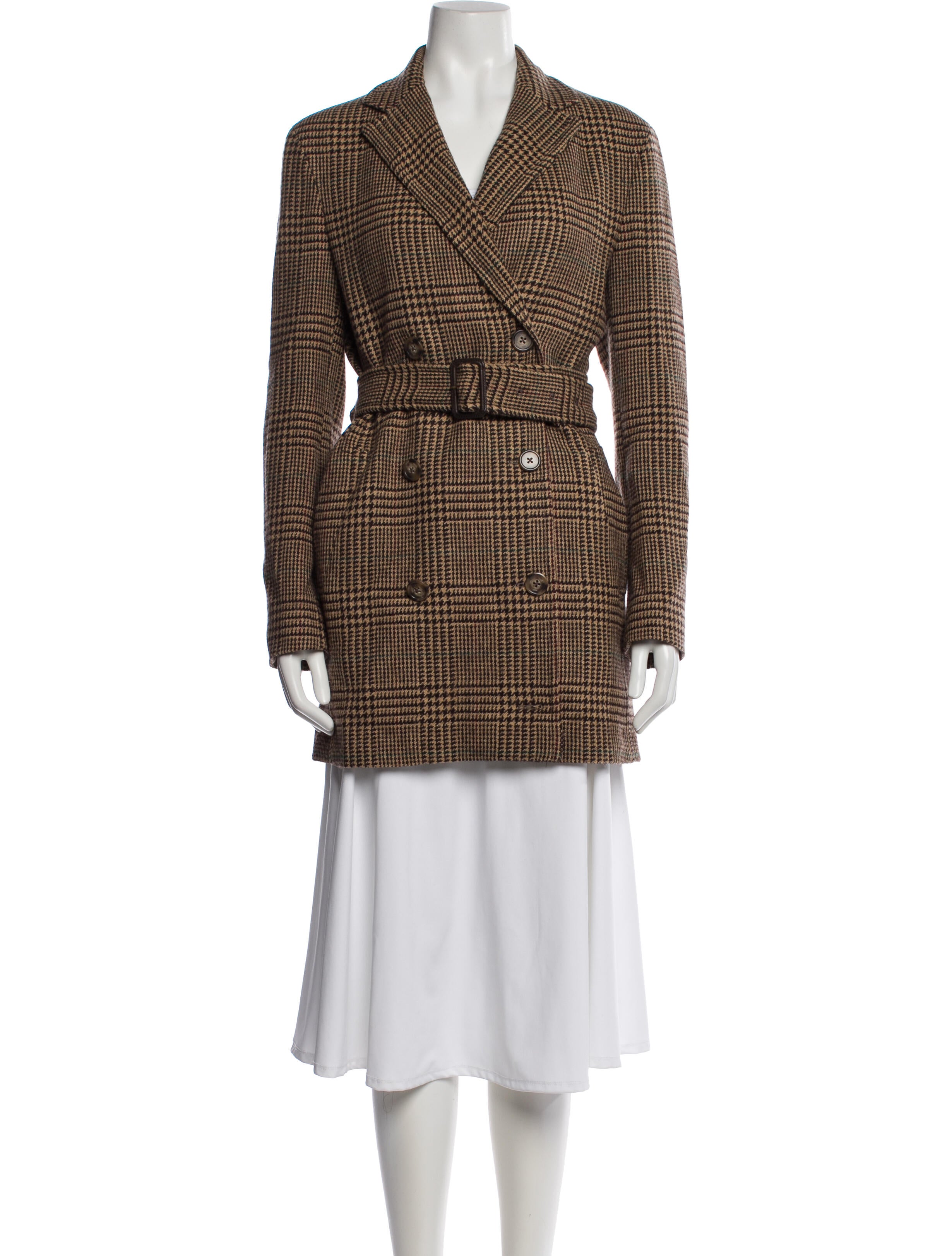 Polo Ralph Lauren Wool Plaid Print Peacoat