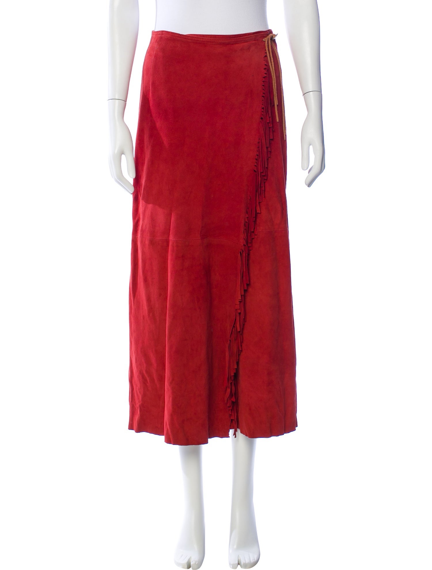 Polo Ralph Lauren Leather Midi Length Skirt