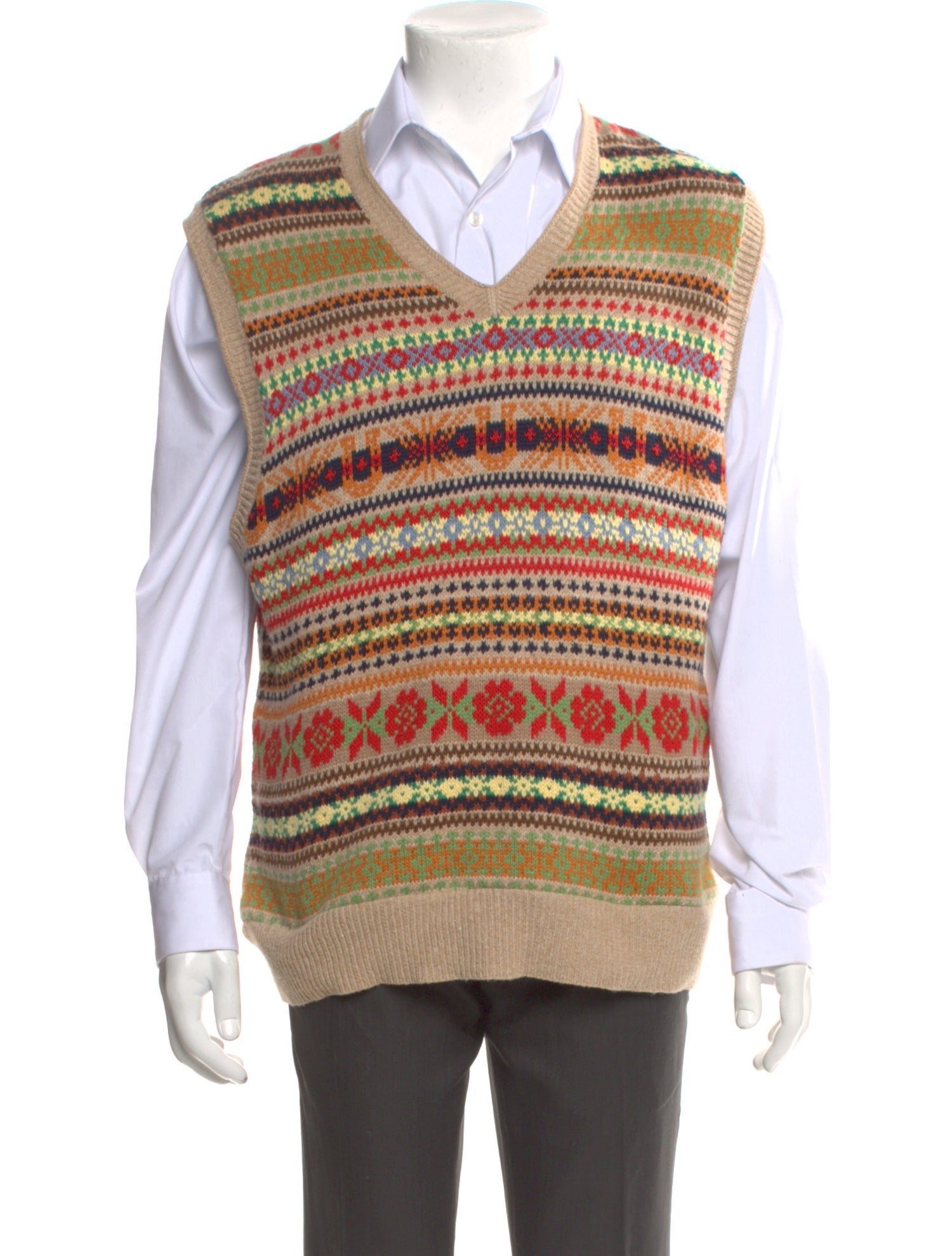 Polo Ralph Lauren Patterned V-Neck Sweater Vest