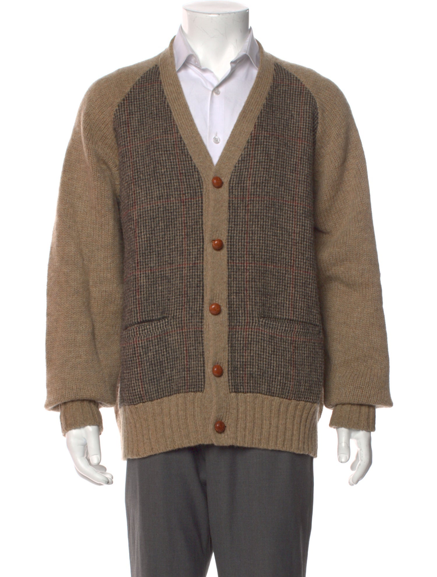 Polo Ralph Lauren Wool Plaid Print Cardigan