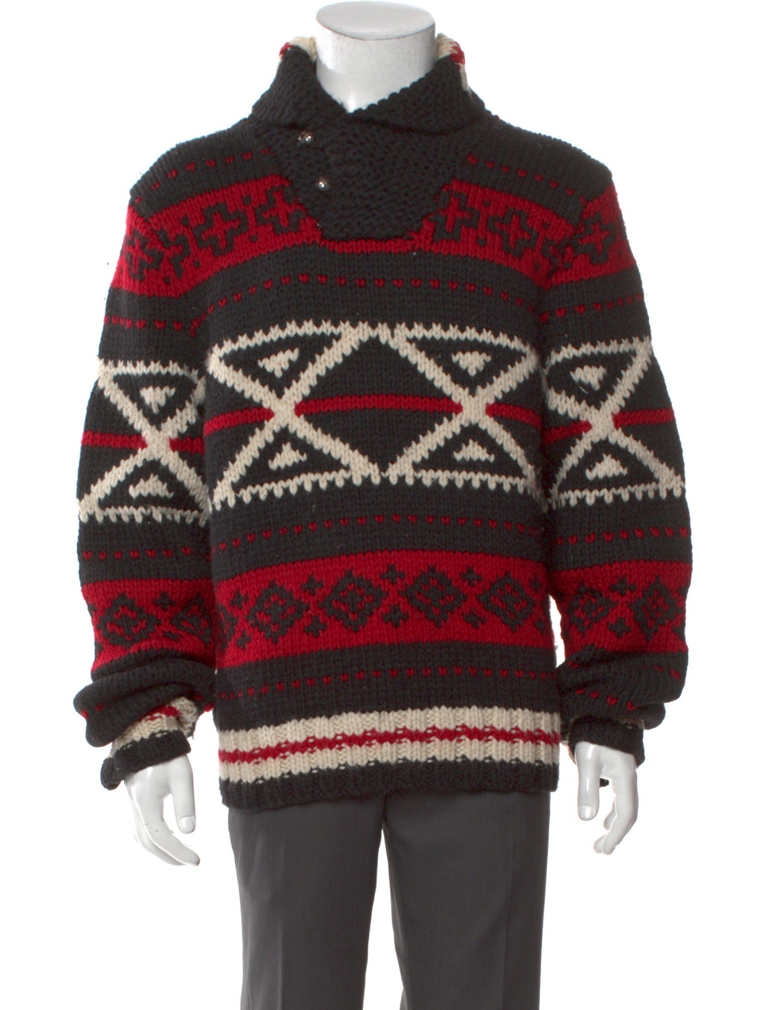 Polo Ralph Lauren Wool Patterned Polo Sweater