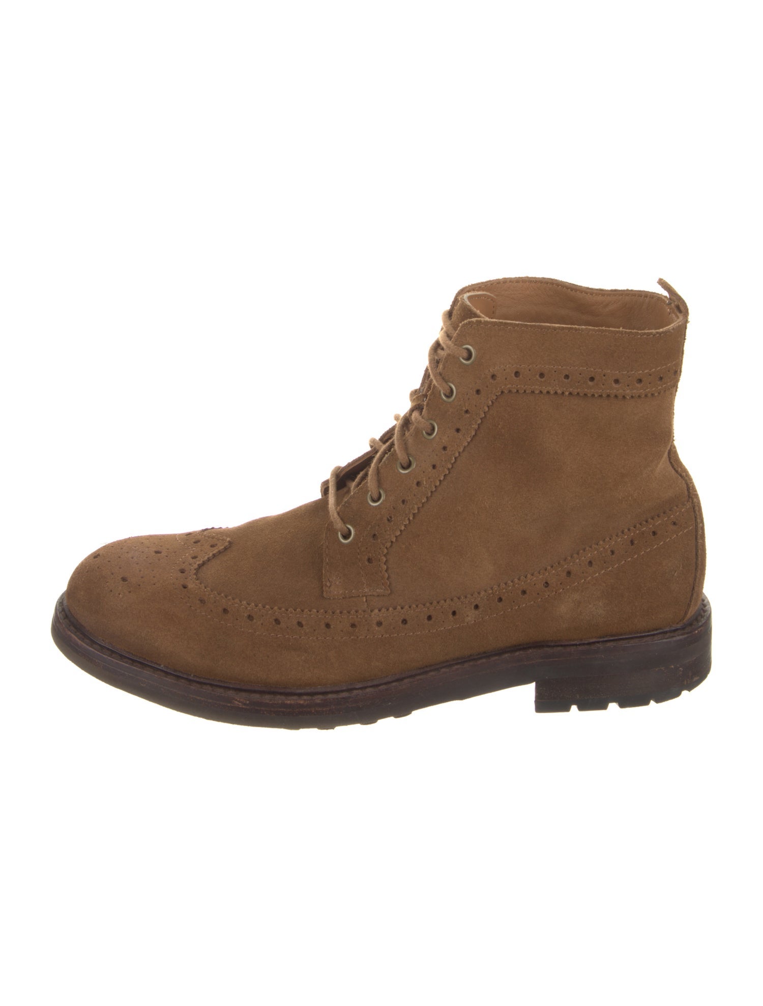 Polo by Ralph Lauren Tan Leather Lace-Up Ankle Boots POLO RALPH LAUREN Mens Brown Lug Sole Buckle Slip Resistant  main image 2