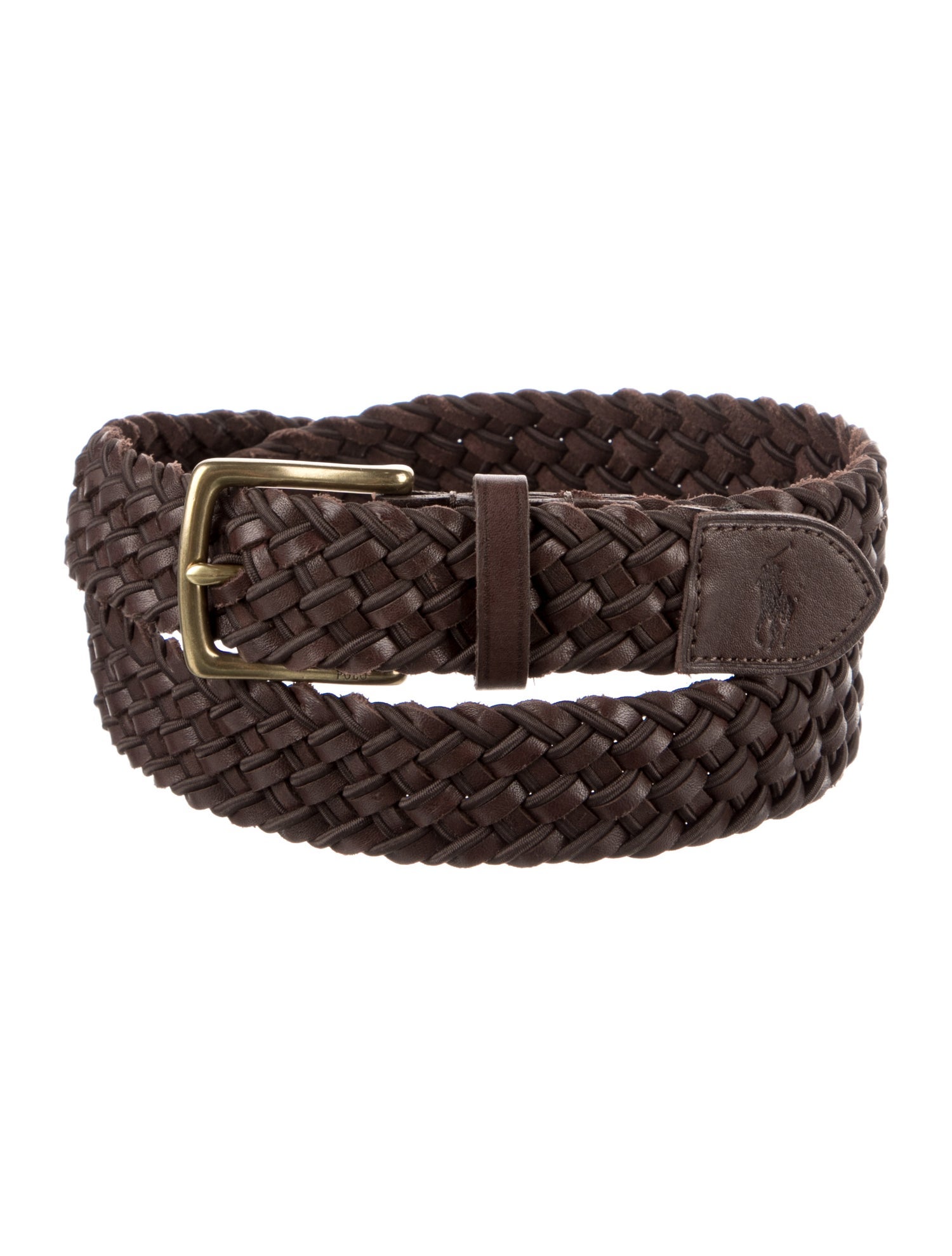 Polo Ralph Lauren Leather Braided Accents Waist Belt