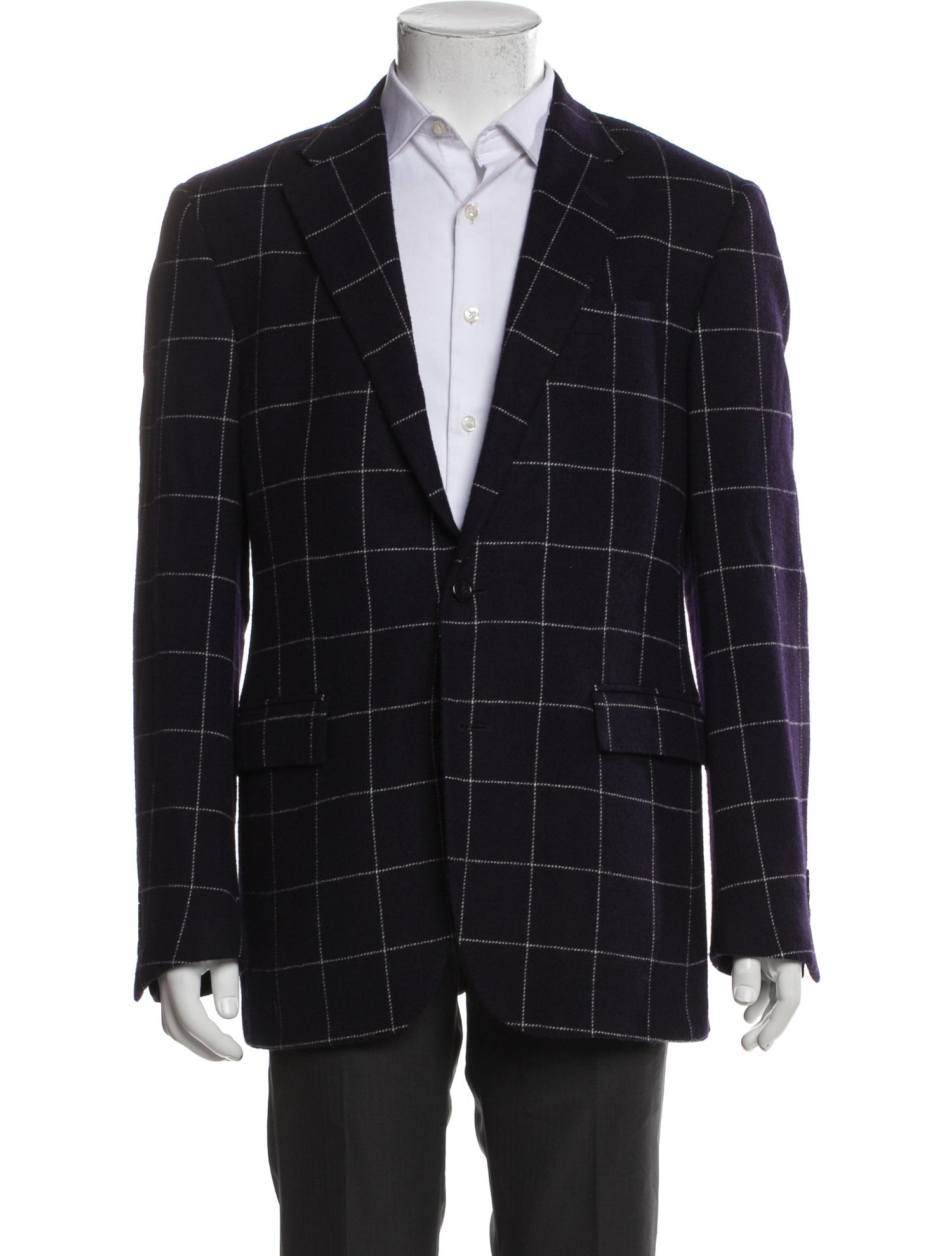 Polo Ralph Lauren Camel Hair Plaid Print Blazer