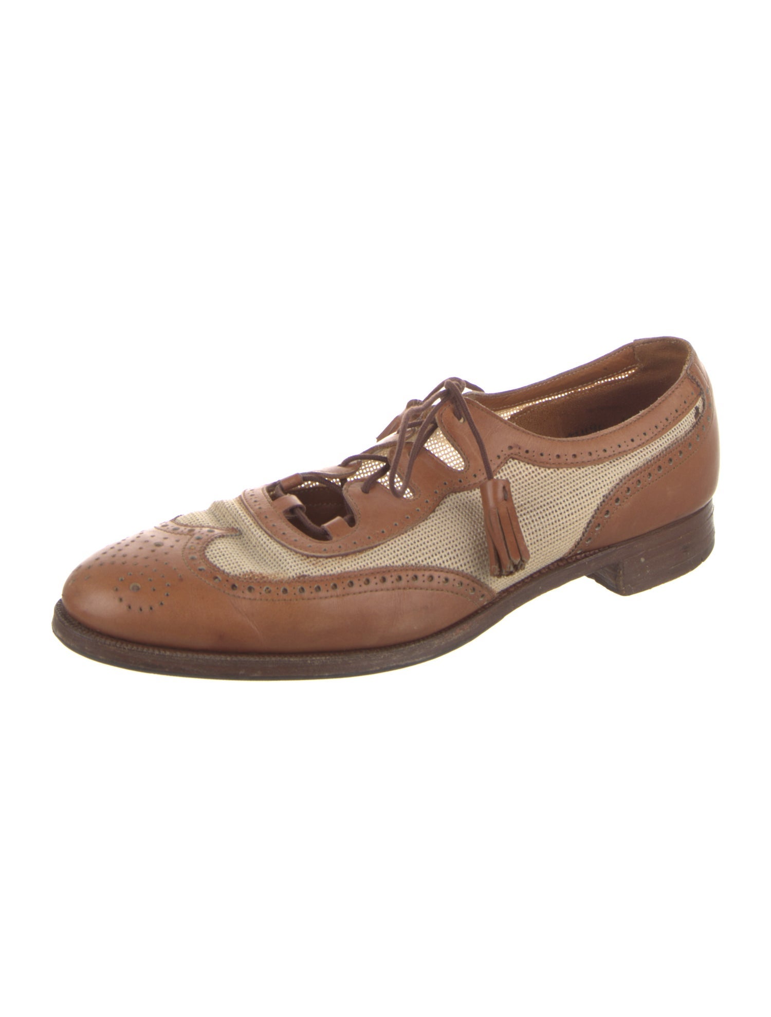 Polo Ralph Lauren Leather Colorblock Pattern Brogues