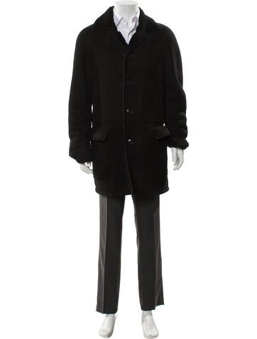 Pre-owned Polo Ralph Lauren Shearling Parka In Black