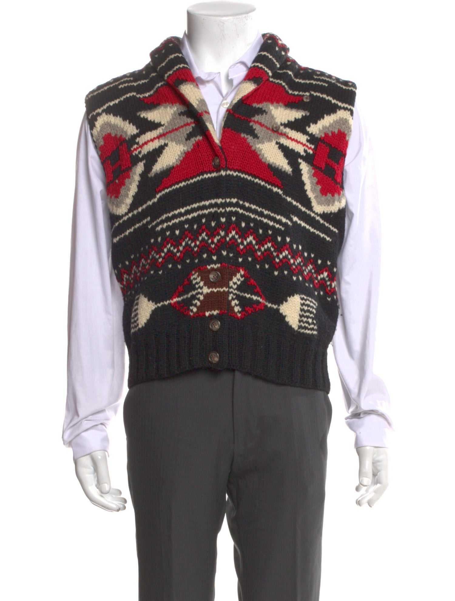 Polo Ralph Lauren Wool Tweed Pattern Sweater Vest