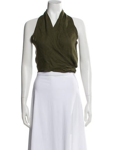 Pre-owned Polo Ralph Lauren Linen Sleeveless Polo W/ Tags In Green