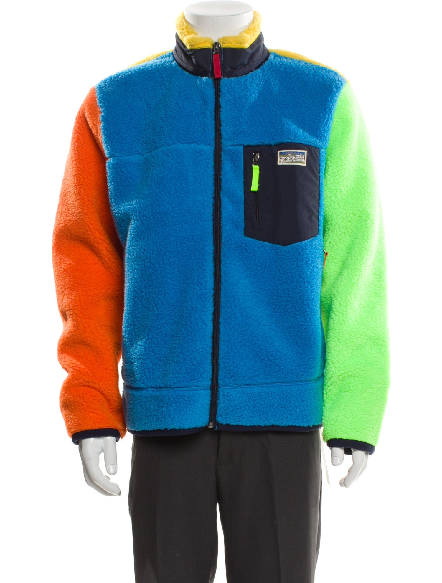 Polo Ralph Lauren Colorblock Pattern Mock Neck Cardigan