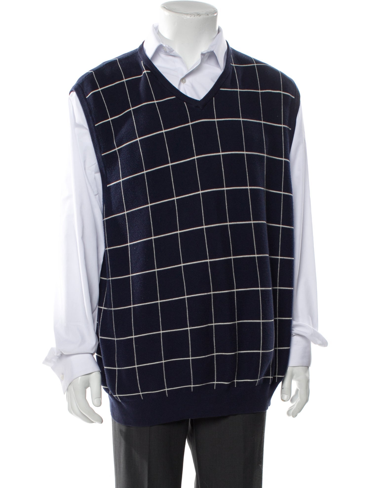Polo Ralph Lauren Plaid Print V-Neck Sweater Vest