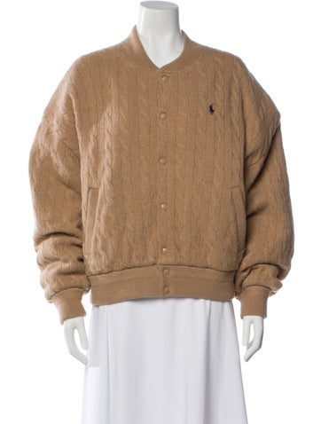 Pre-owned Polo Ralph Lauren Wool Bomber Jacket In Neutral