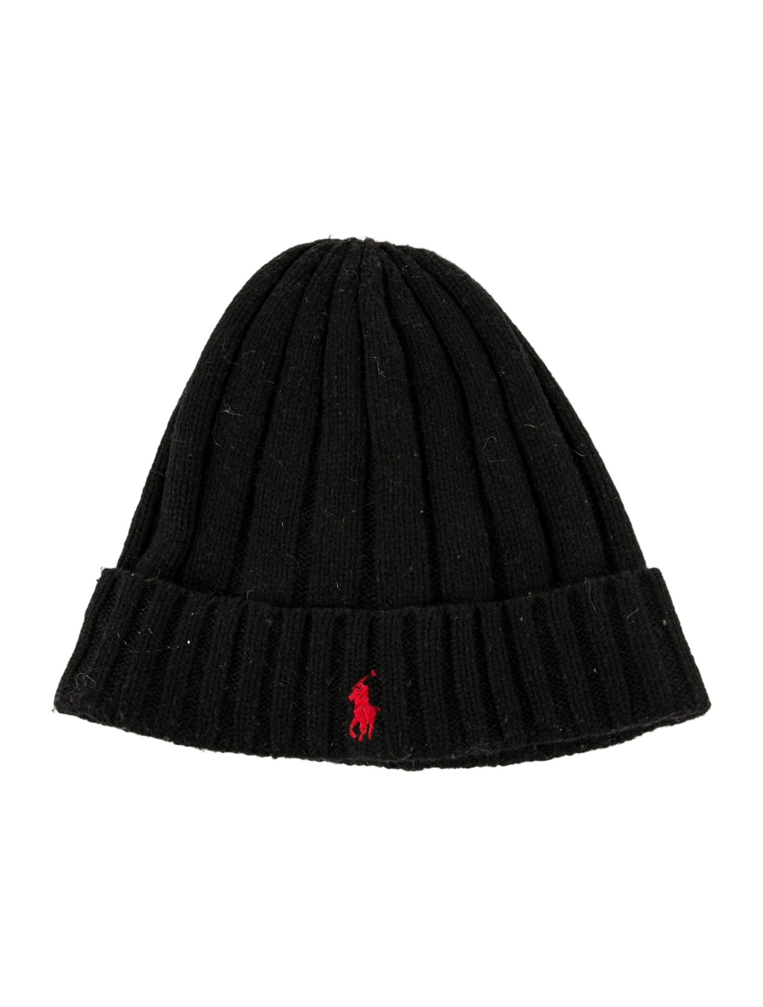 Polo Ralph Lauren Black Wool Felt Beanie With Tags