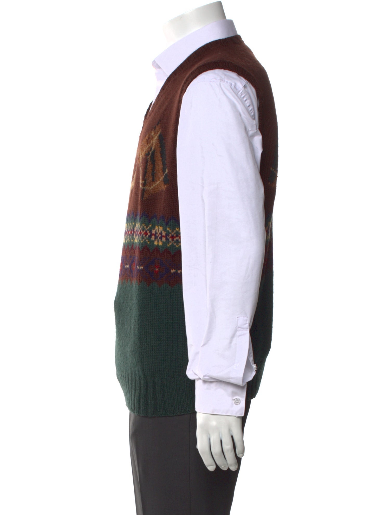 Polo Ralph Lauren Wool Graphic Print Sweater Vest