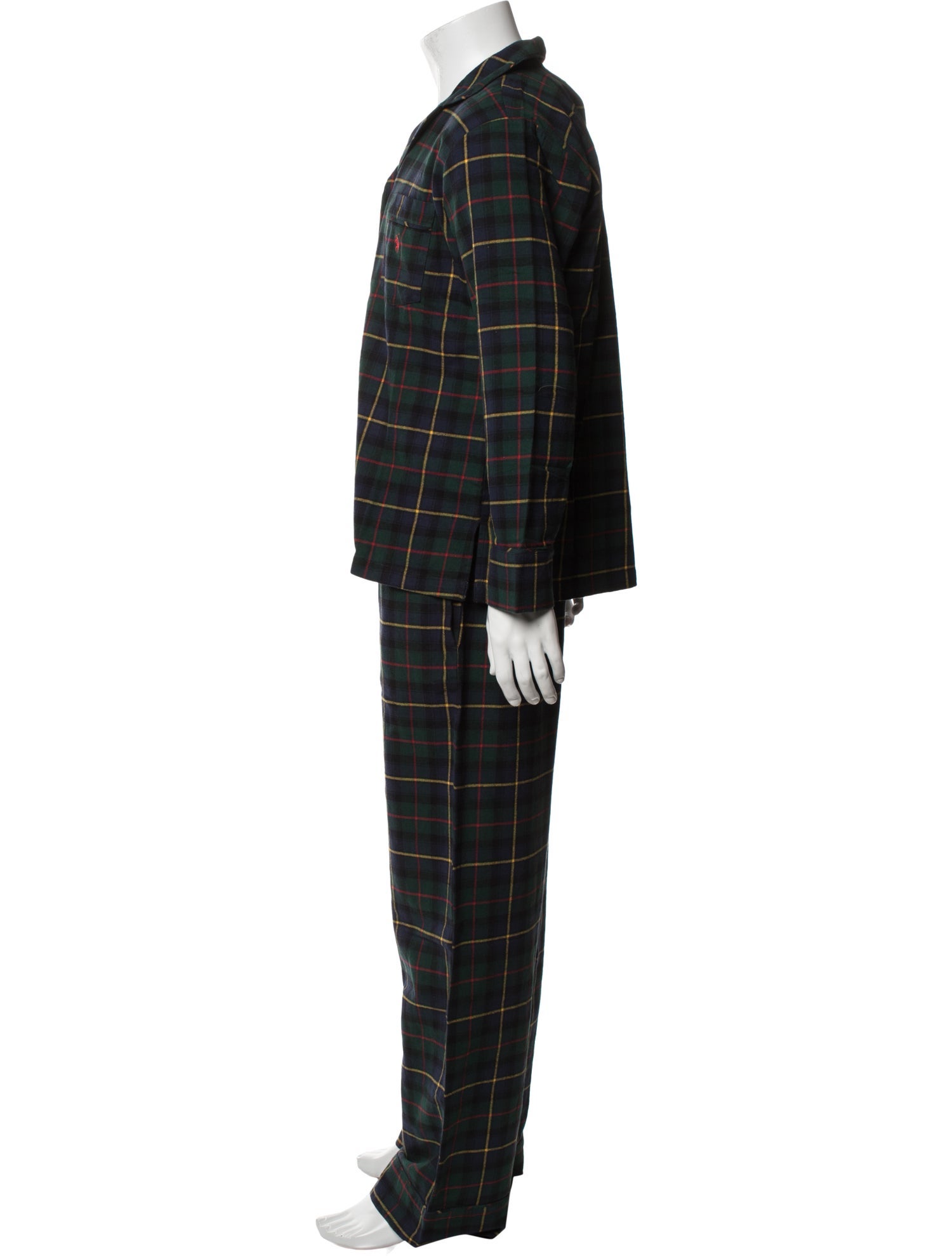 Polo Ralph Lauren Plaid Print Embroidered Accent Pajama Bottoms w/ Tags