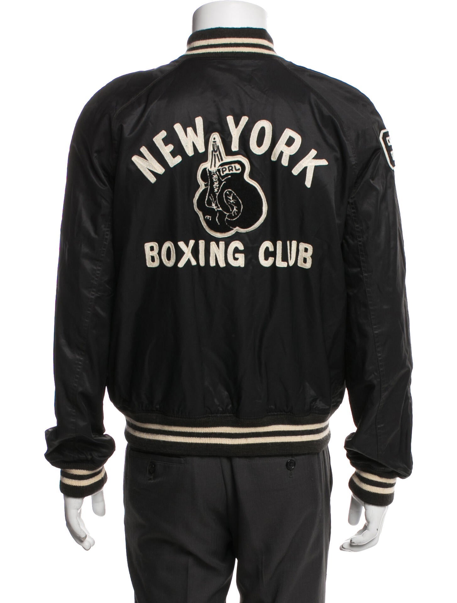 Polo Ralph Lauren Graphic Print Varsity Jacket - Black Outerwear