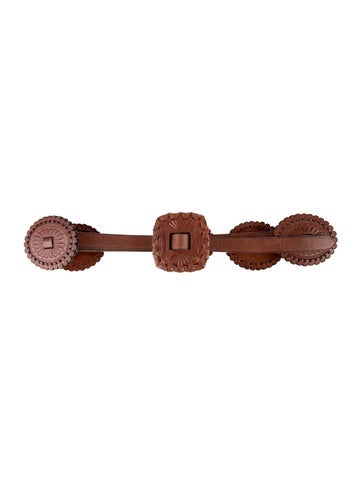 Pre-owned Polo Ralph Lauren Skinny Leather Belt In Brown