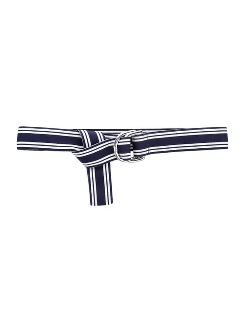 Polo Ralph Lauren Silver-Tone Buckle Striped Belt