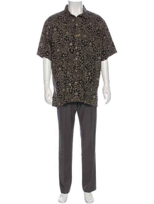 Polo Ralph Lauren Linen Floral Print Shirt Black