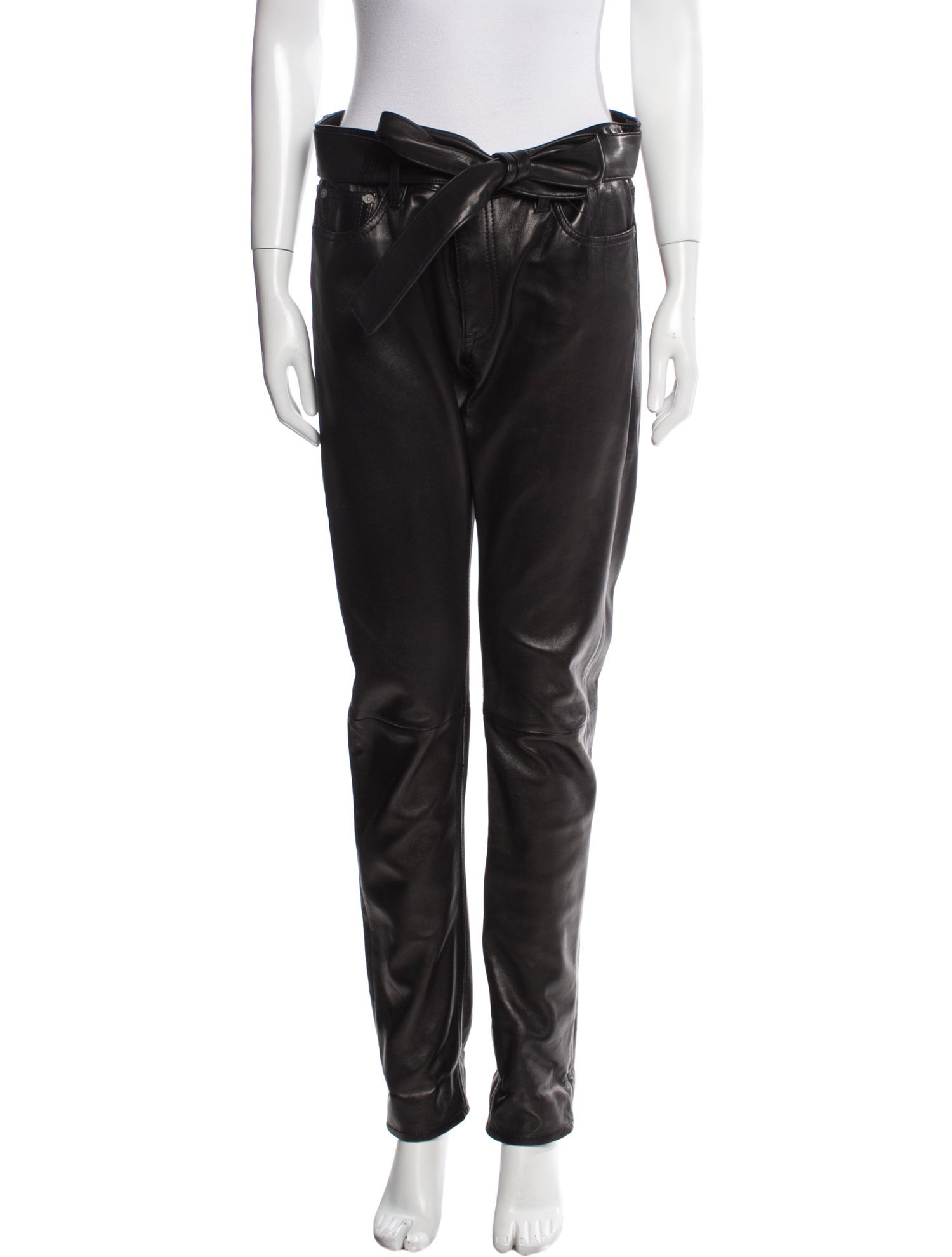 Polo Ralph Lauren Leather Straight Leg Pants