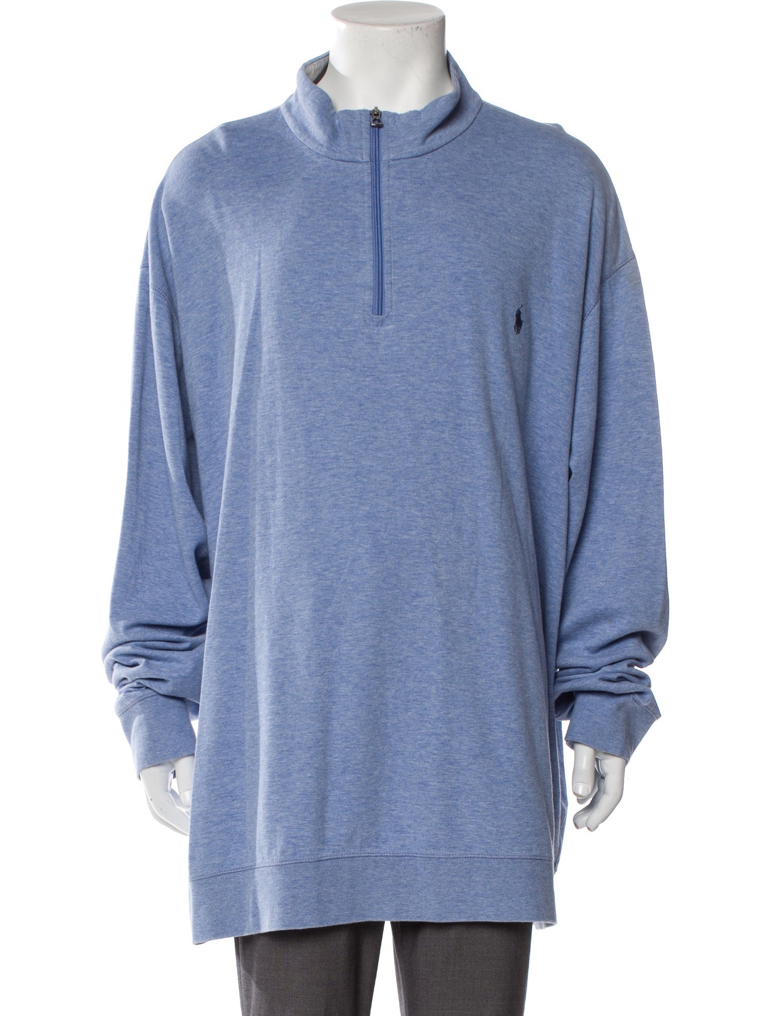 Polo Ralph Lauren Mock Neck Long Sleeve Polo Sweater Blue Sweaters, Clothing WPRLN85352