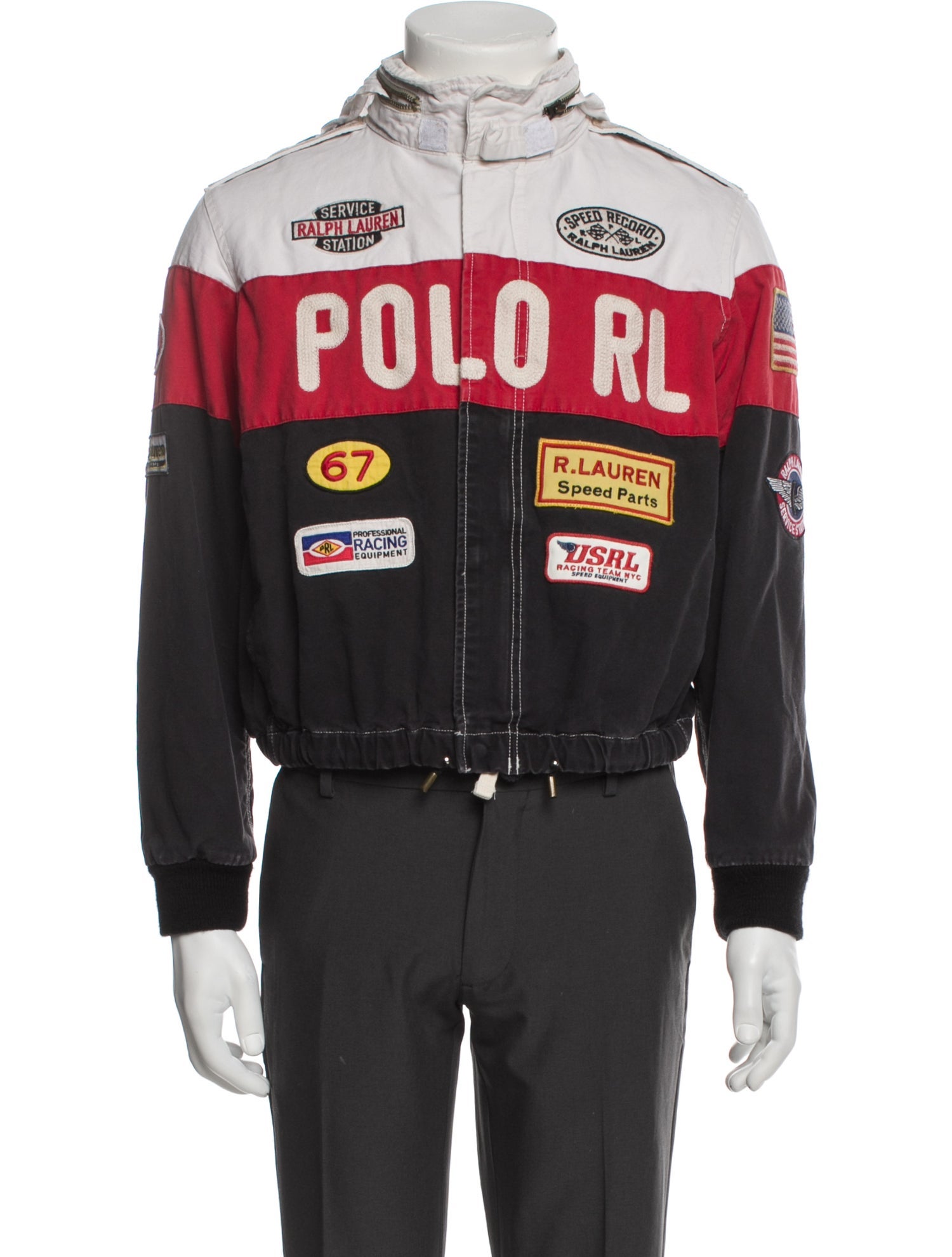 Polo Ralph Lauren Racing Graphic Print Jacket - Black Outerwear