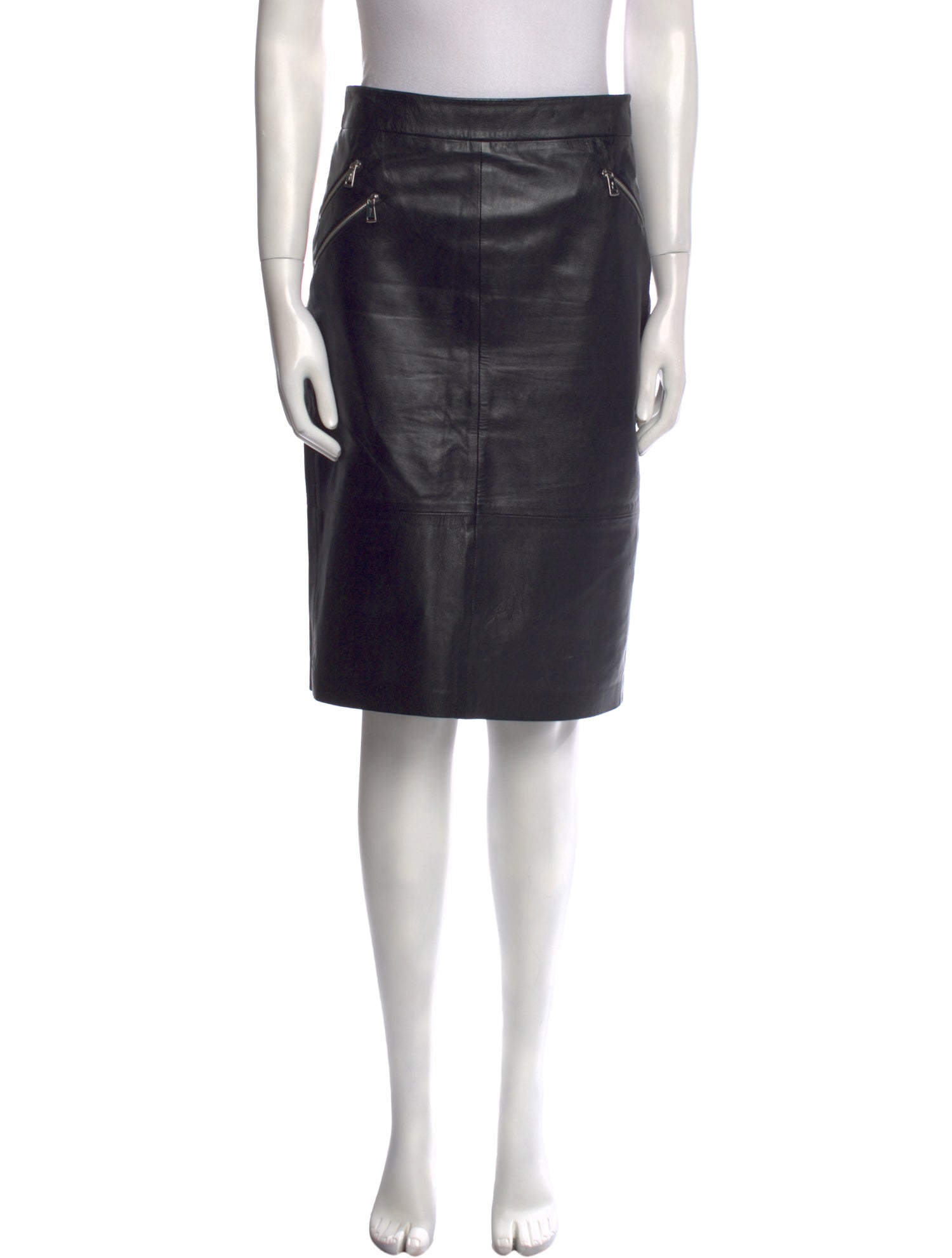 Polo Ralph Lauren Lamb Leather Knee-Length Skirt