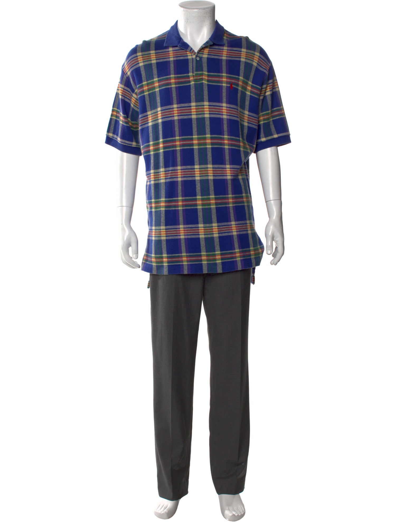 Polo Ralph Lauren Plaid Print Collar Polo Shirt