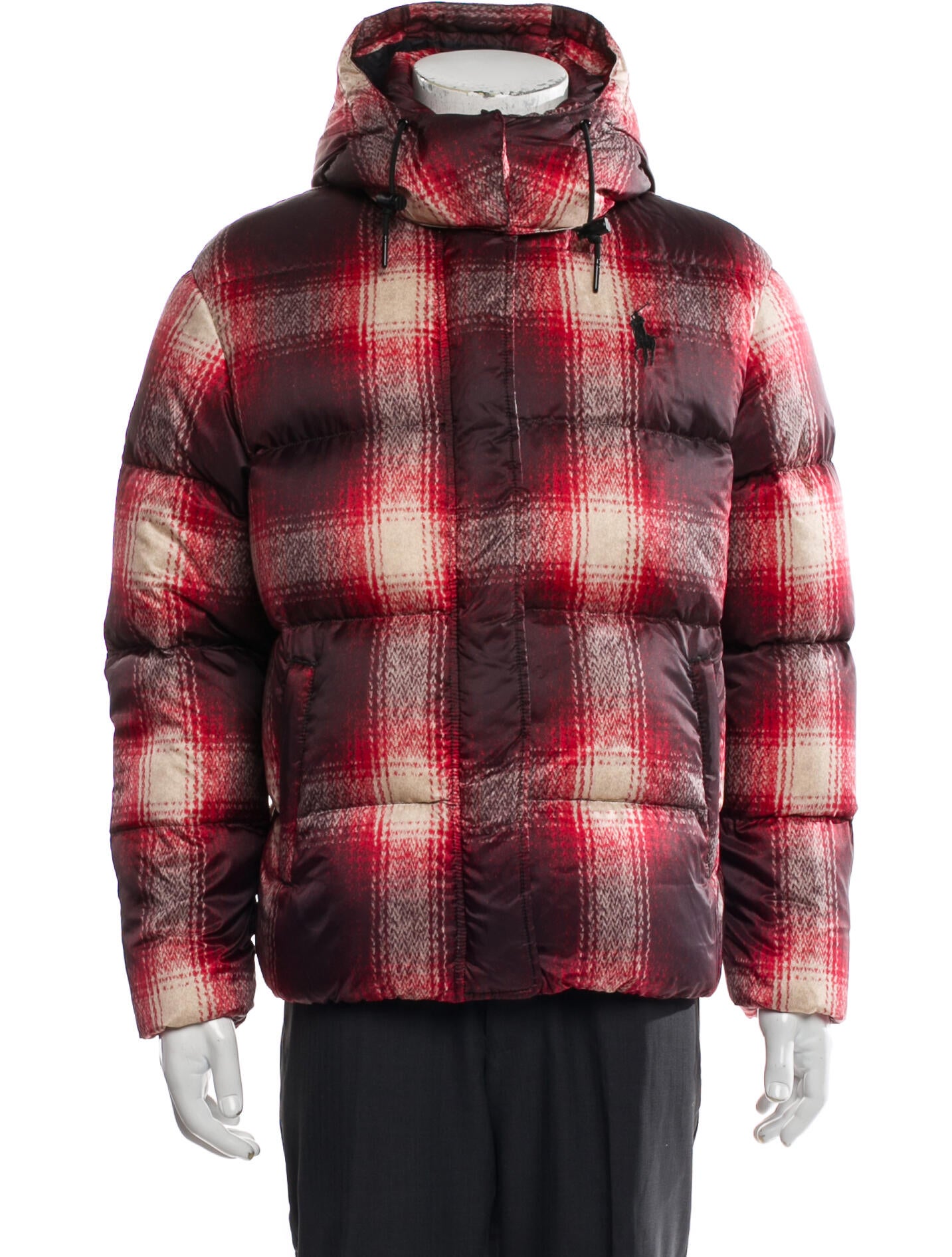 Polo Ralph Lauren Plaid Print Puffer Coat