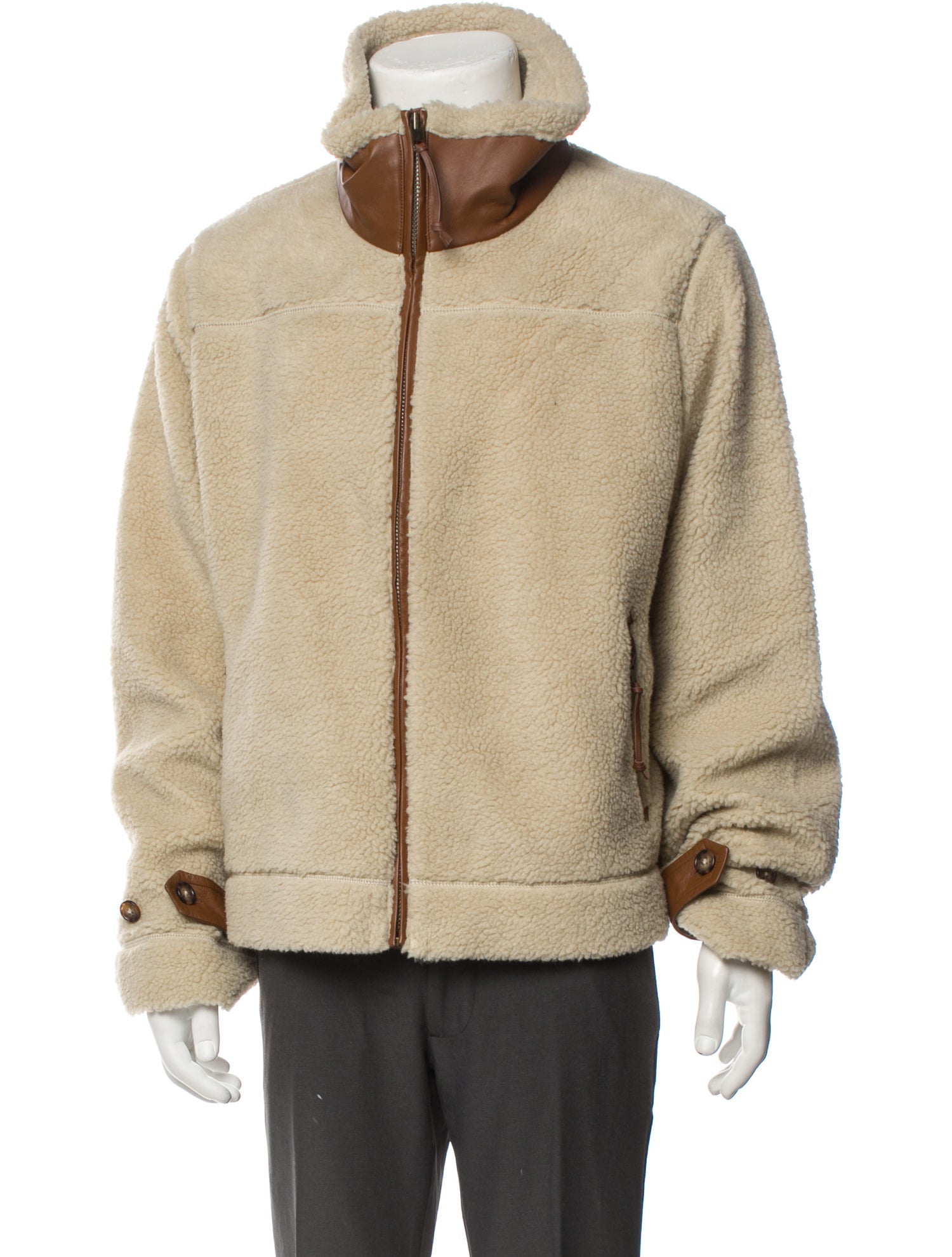 Aimé Leon Dore Textured Zip Jacket - Neutrals Outerwear