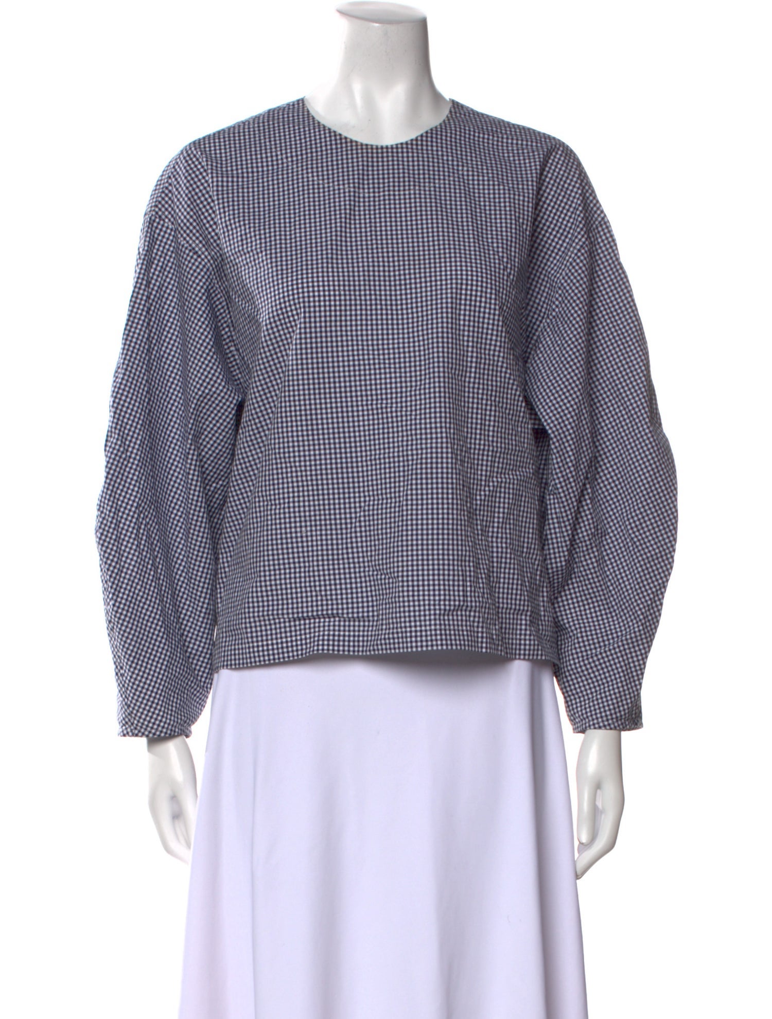 PROCHE Plaid Print Crew Neck Top