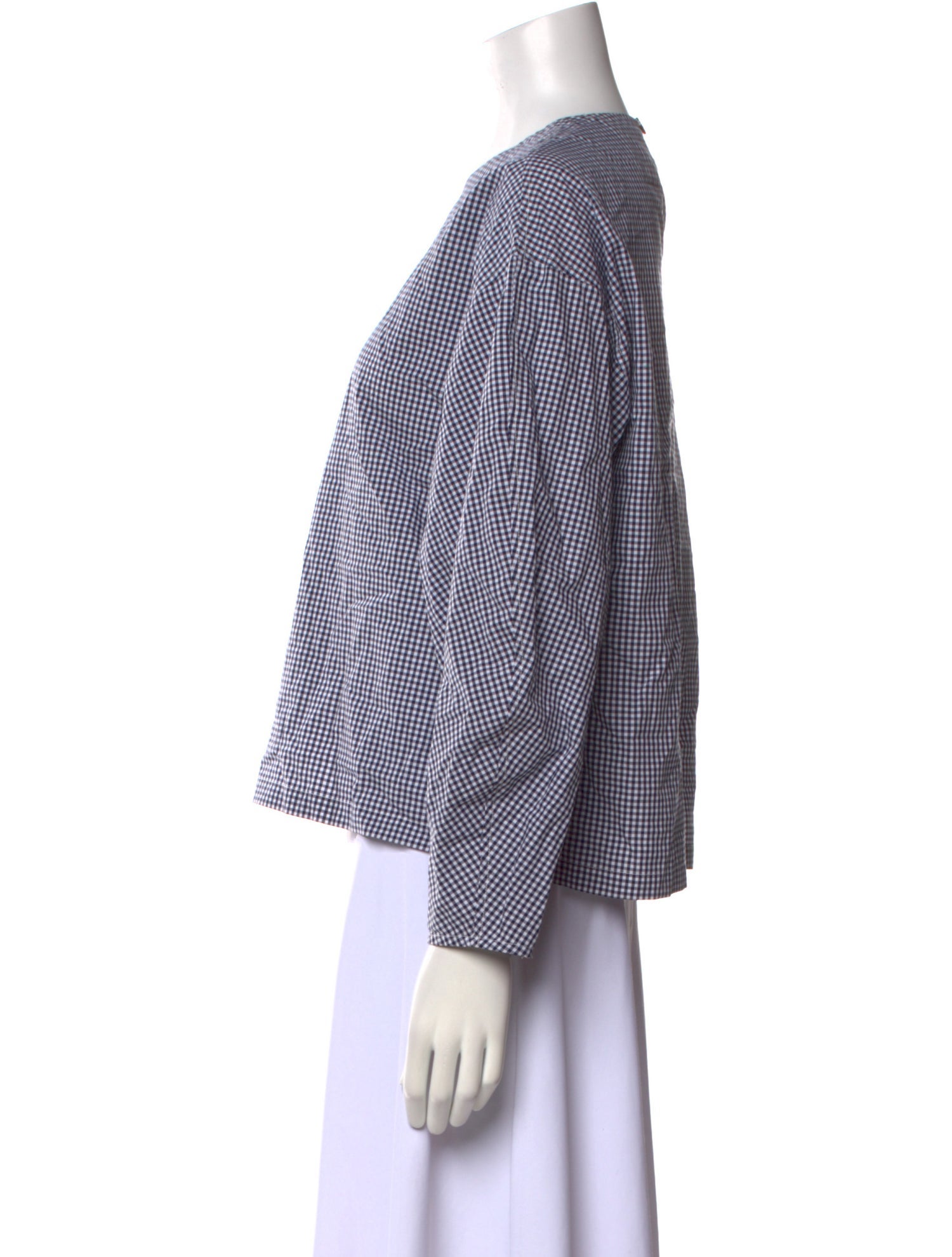 PROCHE Plaid Print Crew Neck Top