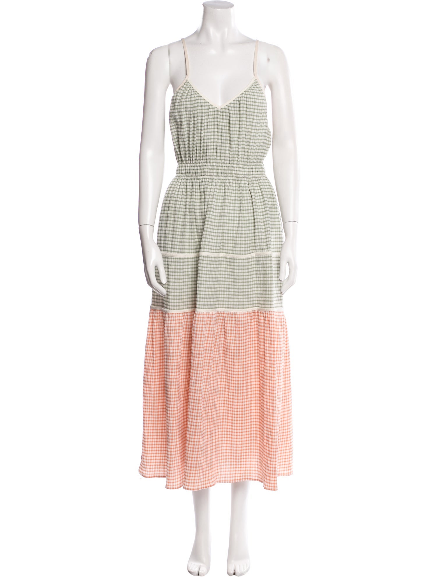 PROCHE Plaid Print Long Dress