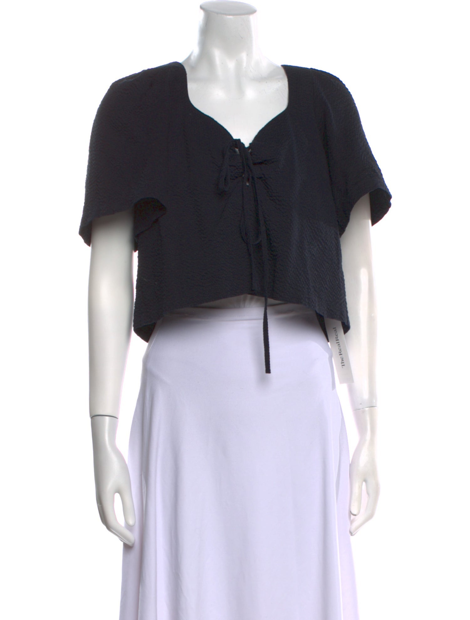 PROCHE V-Neck Short Sleeve Crop Top