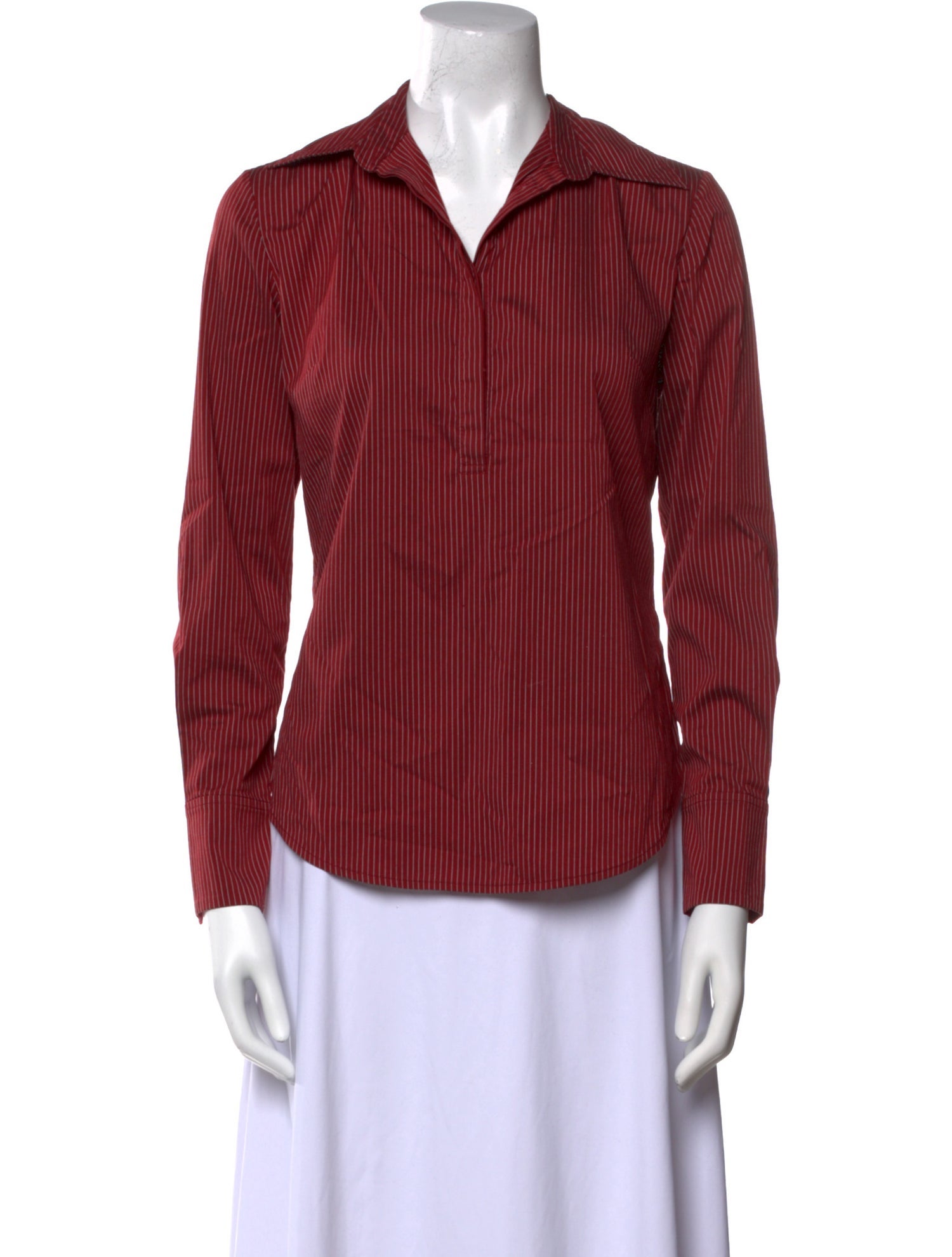 Ports International Striped Long Sleeve Button-Up Top