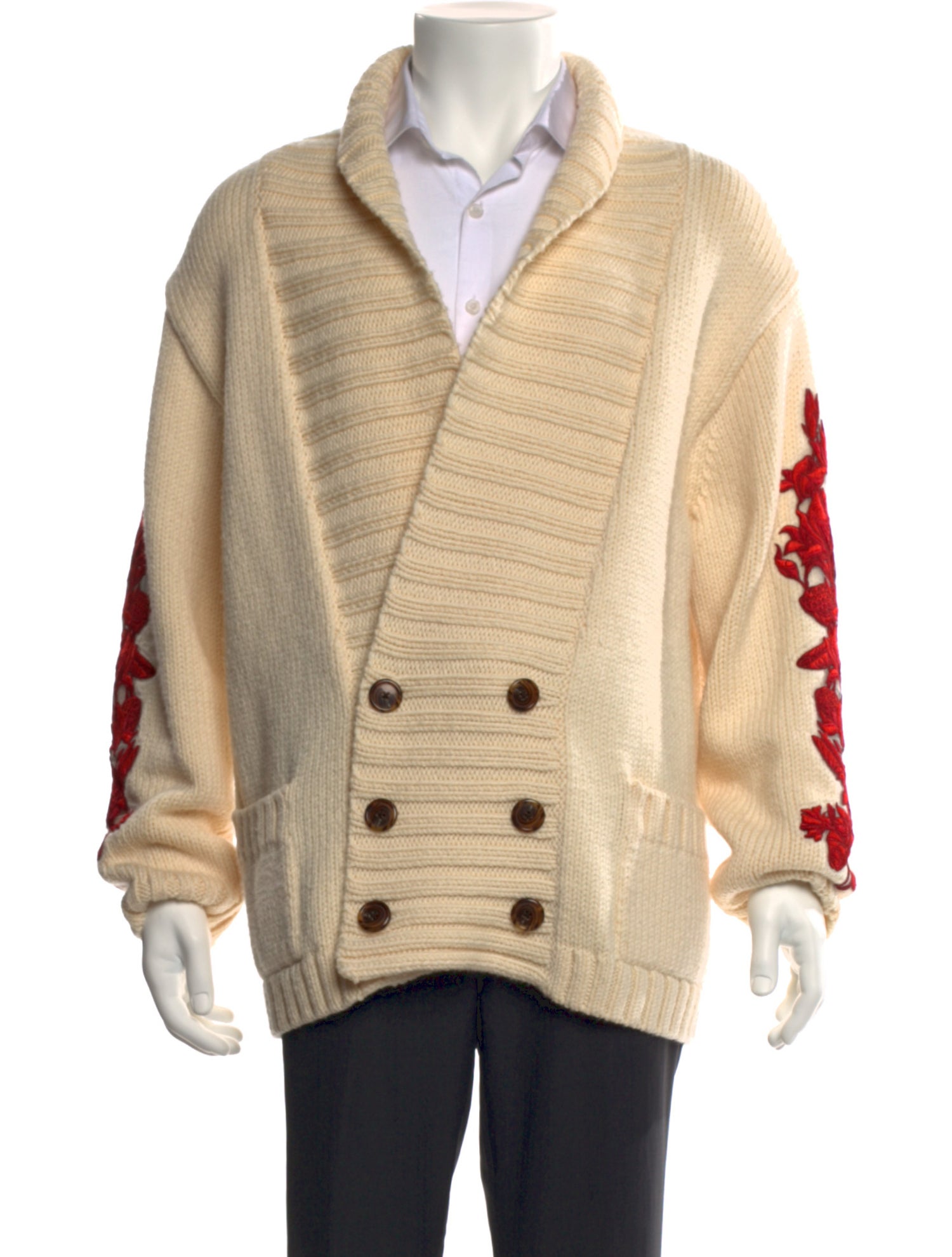 Ports V Wool Graphic Print Cardigan