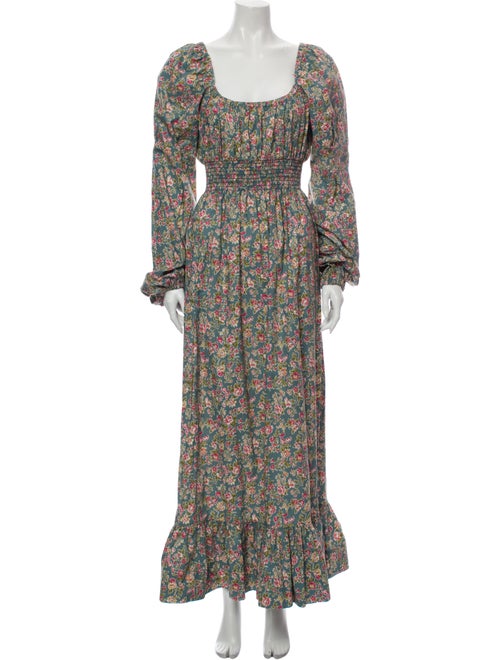 Petersyn Floral Print Long Dress Blue