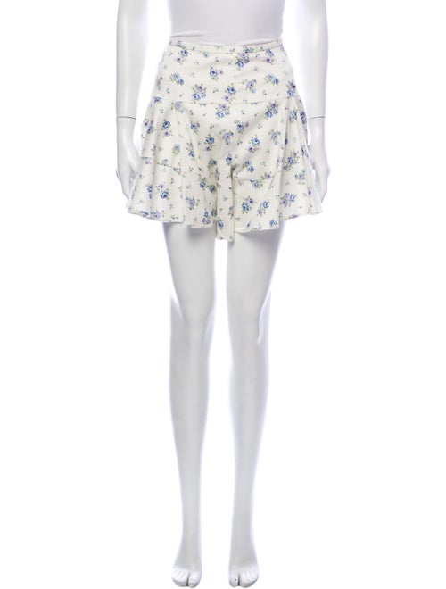 Petersyn Floral Print Mini Shorts Blue