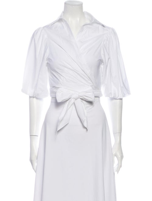 Petersyn Three-Quarter Sleeve Crop Top White