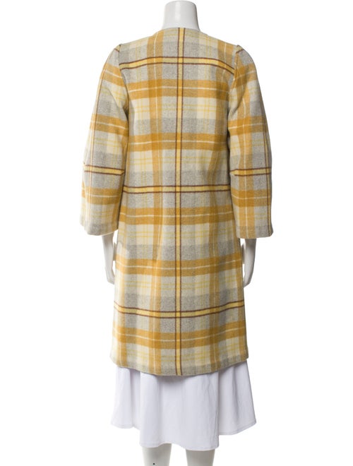 Privé Wool Plaid Print Coat