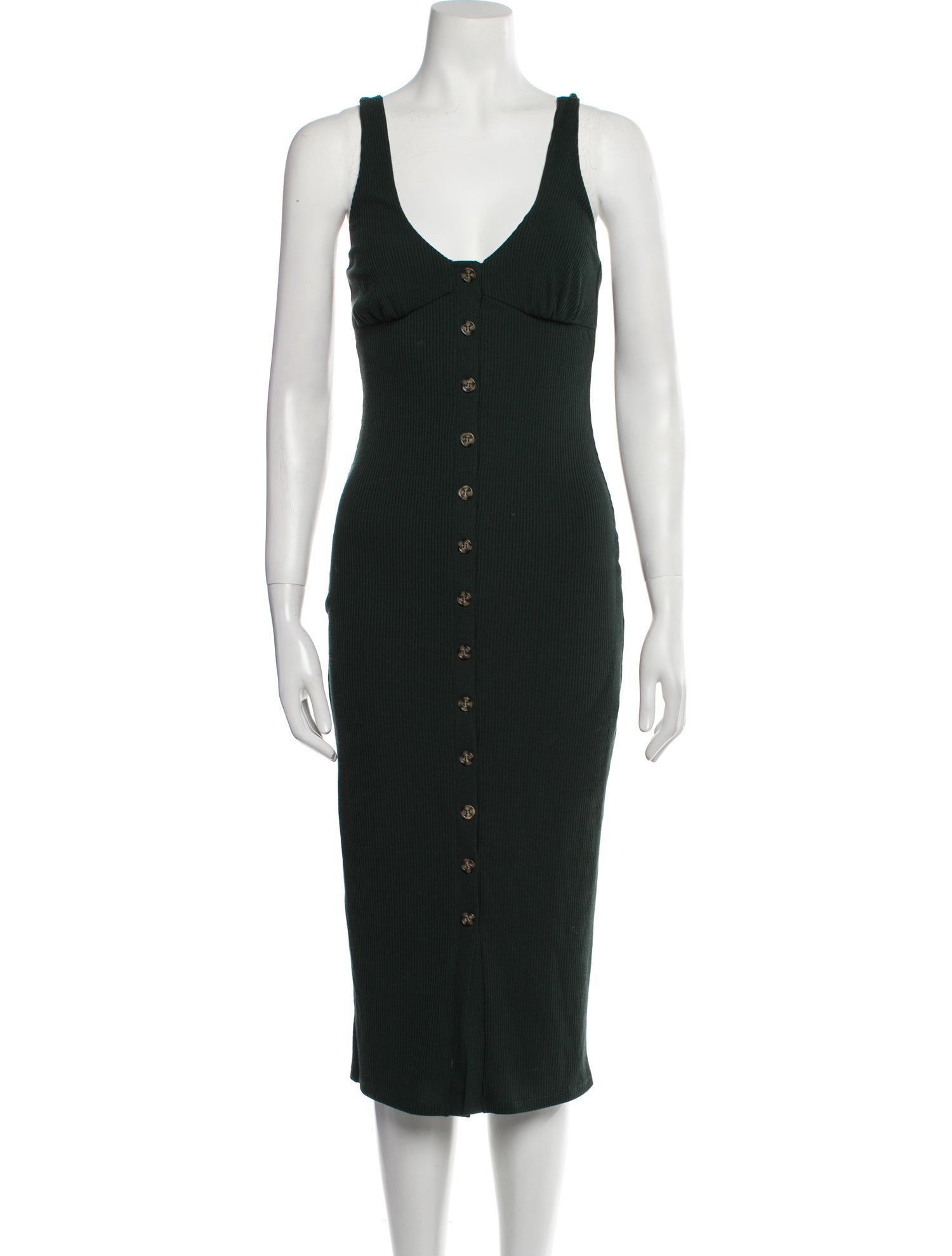 Privacy Please Plunge Neckline Knee-Length Dress